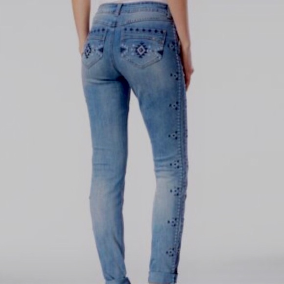 INC International Concepts Embroidered Skinny Jeans